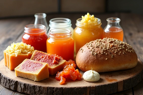 Verschiedene fermentierte Lebensmittel